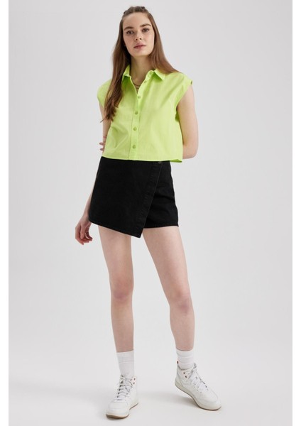 Coool Relax Fit Poplin Kolsuz %100 Pamuk Gömlek A5389AX23SM