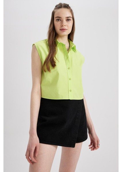 Coool Relax Fit Poplin Kolsuz %100 Pamuk Gömlek A5389AX23SM