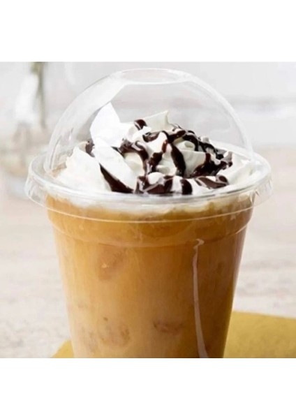 Plastik Şeffaf Bardak 300ML cc Milkshake Limonata Kahve Bardağı Kapaklı 10 Adet