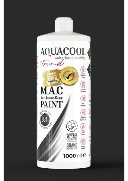 Trend Mac Boya Antrasit Gri 881 - 1000 ml