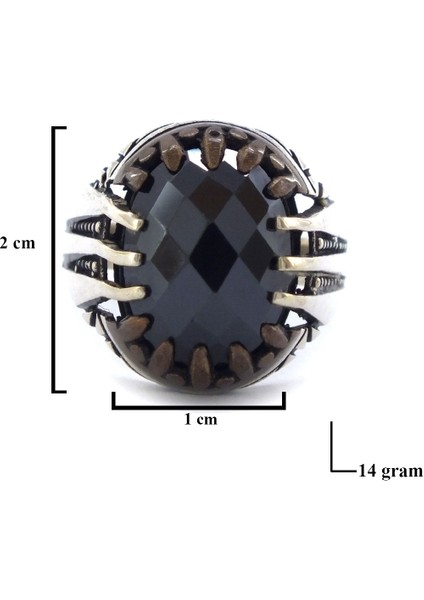 Onix Taşlı Tasarım 925 Ayar Erkek Gümüş Yüzük GEY-190