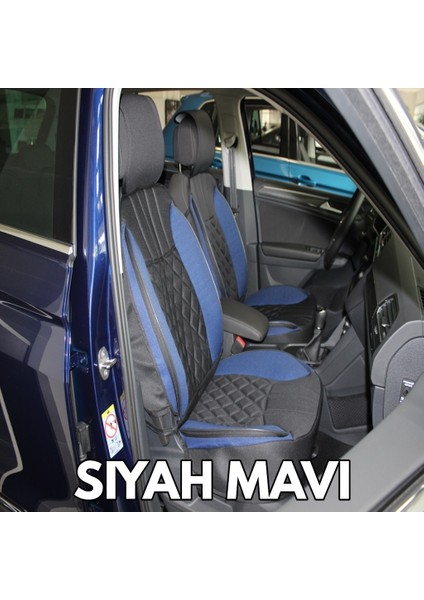 ford Focus 1 Lüx Oto Koltuk Minderi Ön Arka 5'li Set Elegance Serisi Siyah Mavi