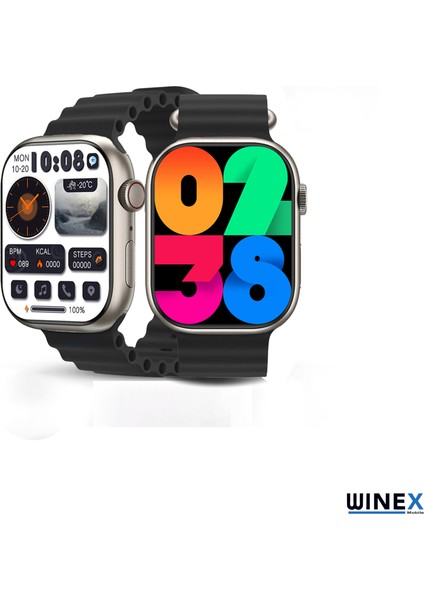 2024 Watch 9 Pro Amoled Ekran Android İos Uyumlu Akıllı Saat Siyah