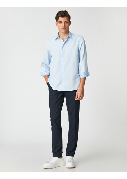 Spor Gömlek Minimal Desenli Uzun Kollu Slim Fit Non Iron fiyatları