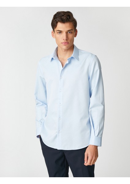 Spor Gömlek Minimal Desenli Uzun Kollu Slim Fit Non Iron modelleri