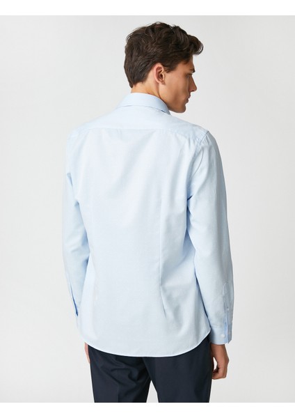 Spor Gömlek Minimal Desenli Uzun Kollu Slim Fit Non Iron fırsatları