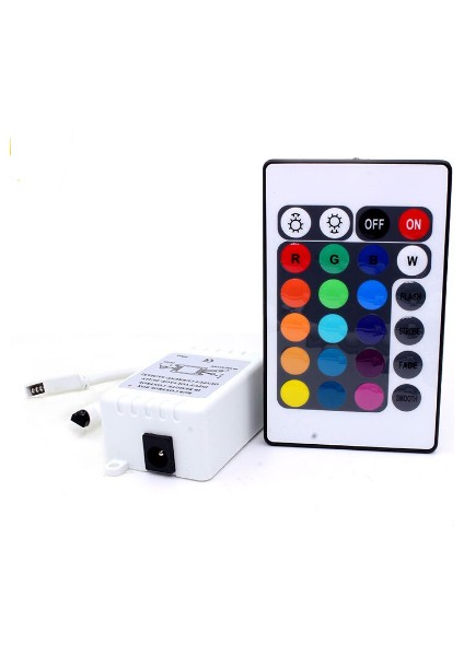 Rgb Şerit LED Kumandası Regebe Remote Control 6 Amper DC12 V-24 50/60Hz Kontrol 12 Volt (16 Renk Çeşidi) 24 Tuşlu Rgb Kumanda)R