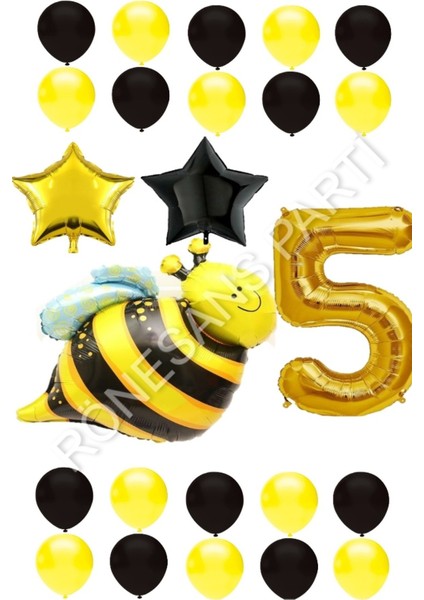 Arı Karakterli Yıldız Folyo Balon Seti Yaş 5