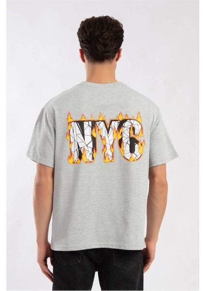 Catch Yeni Sezon Oversize Gri T-Shirt Y-1066