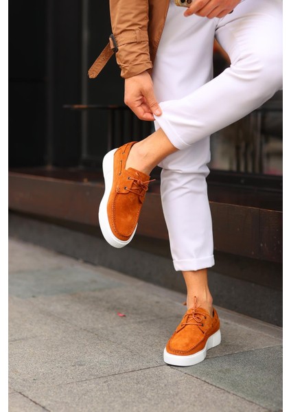 - Taba Süet Bağcıklı Sneakers Erkek Ayakkabı