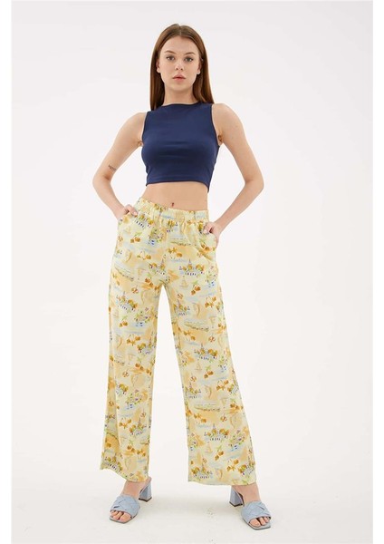 Desenli Pantolon Sarı fırsatları