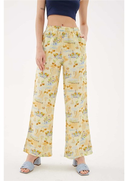 Desenli Pantolon Sarı indirimleri