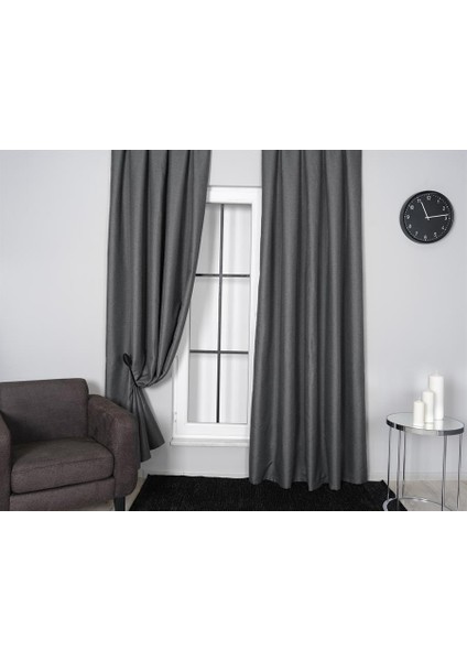 Isle Keten Görünümlü Blackout Koyu Gri indirimleri