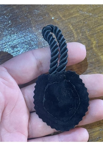 9x4 cm Siyah Deri Ilikli Çanta Giyim Aksesuarı