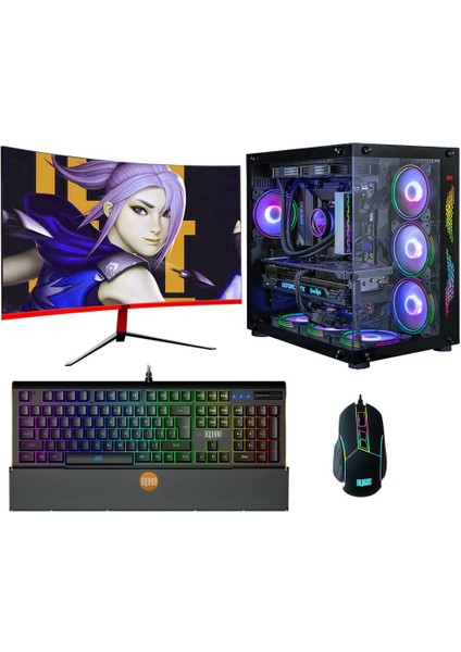 DRX3843 Ryzen 7 5700X 16GB Ram 512GB M.2 Nvme 6gb GTX1660TI 27'' 165Hz Curved Freedos Oyun Bilgisayarı