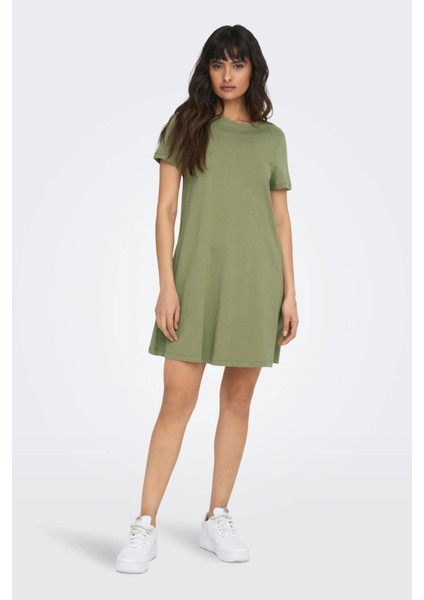 Kadın Onlmay %100 Pamuk Mini Elbise 15202971 Haki
