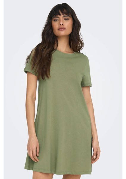 Kadın Onlmay %100 Pamuk Mini Elbise 15202971 Haki fiyatları