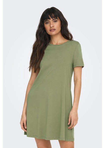 Kadın Onlmay %100 Pamuk Mini Elbise 15202971 Haki modelleri