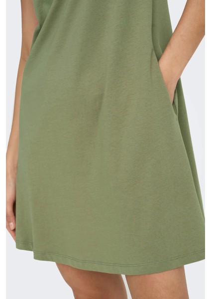 Kadın Onlmay %100 Pamuk Mini Elbise 15202971 Haki fırsatları