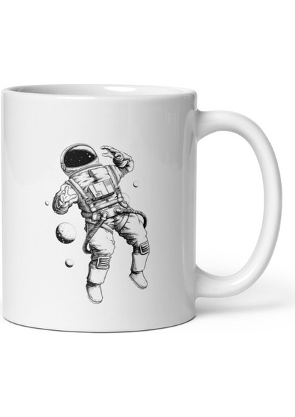 Momentumstore Astronot Baskılı Lisanslı Tasarım Kupa Bardak