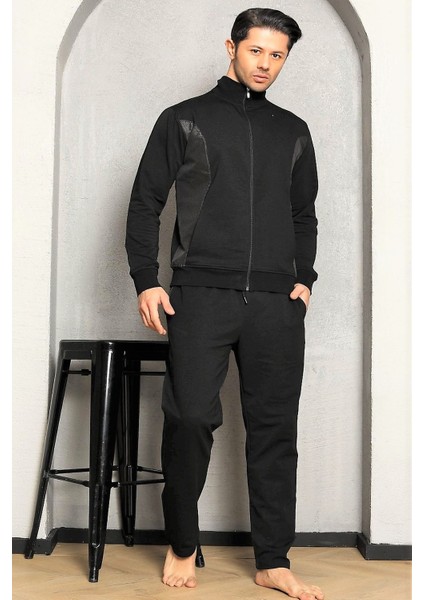 6000 Erkek Uzun Kollu Eşofman Takım-Siyah fiyatları