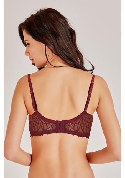 4053 Kadın Süngersiz Balenli Sütyen-Bordo fiyatları
