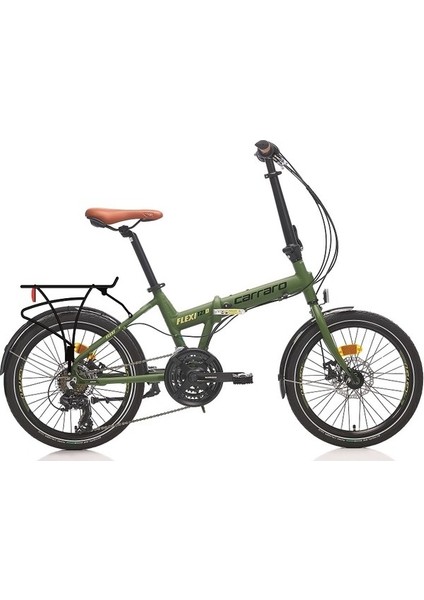 Flexi 121 D Katlanır Bisiklet Disk Fren Shimano 21 Vites Haki Yeşil