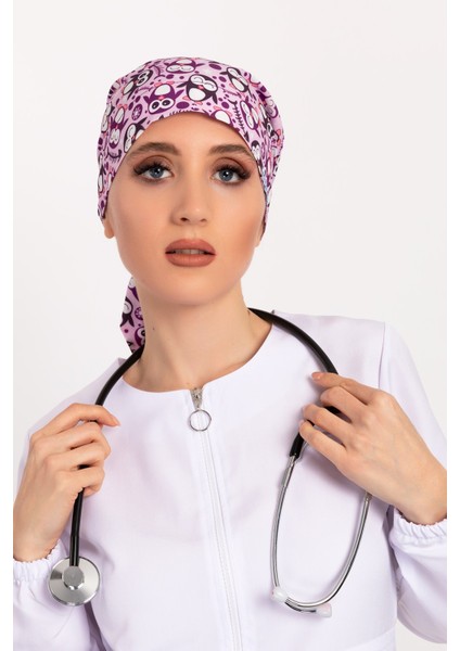 Neşeli Penguenler Desenli Tesettür Doktor Hemşire Hastane Aşçı Cerrahi Bone fiyatları