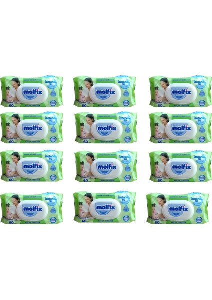 Izotonik Sulu Islak Mendil 60'lı 12X60