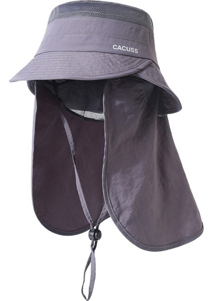 Erkek Açık Güneş Şapkası Yaz Seyahat Balıkçılık Hızlı Kuru Nefes Alabilen Güneş Şapkası Çıkarılabilir Boyun Kapağı (Yurt Dışından)