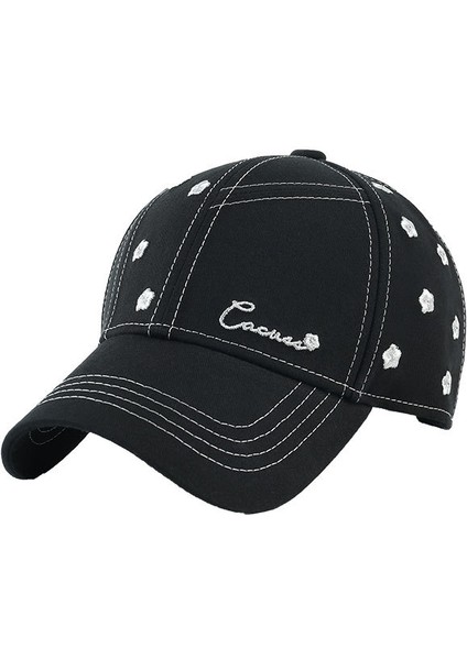 Beyzbol Şapkası Erkek ve Kadın Yaz Kişilik Pamuklu Sivri Şapka Nakış Çift Güneş Şapkası (Yurt Dışından)