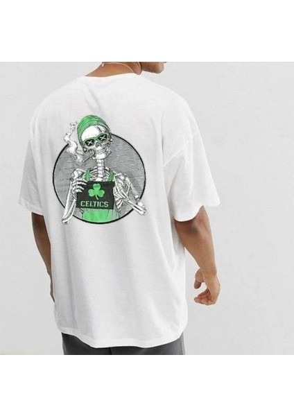 Büyük Beden Özel Tasarım Sırt Baskılı %100 Pamuk Sokak Stili Hip Hop Erkek T-Shırt