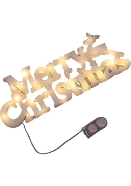 Neon Yeni Yılbaşı Dekorasyonu Yılbaşı Ağacı Asılı LED Renkli Işıklar Yılbaşı Çelengi Mektup Işıkları Chrismas (Yurt Dışından)