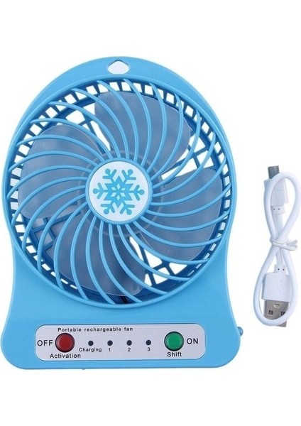 USB Masaüstü Fan Taşınabilir Şarj Edilebilir LED Yurt Mini Hediye Fan (Yurt Dışından)