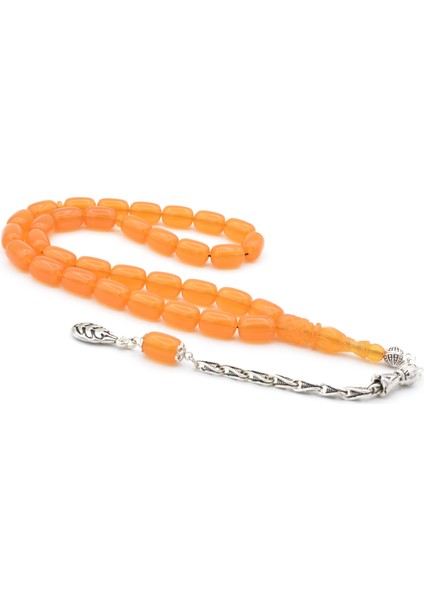 Imamesi Kalem Işçilikli Yemen Zar Rengi Sıkma Kehribar Tesbih