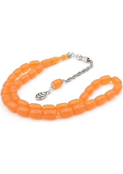 Imamesi Kalem Işçilikli Yemen Zar Rengi Sıkma Kehribar Tesbih modelleri