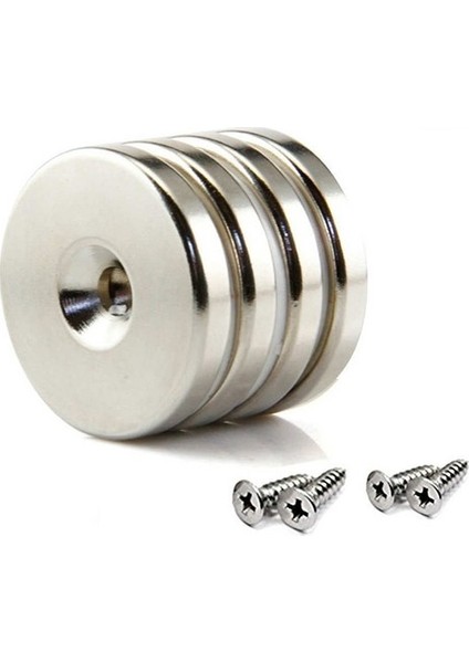 Neodyum Mıknatıs Havşa Delikli 25 x 10/5,5 x 5 mm (4'lü Paket)