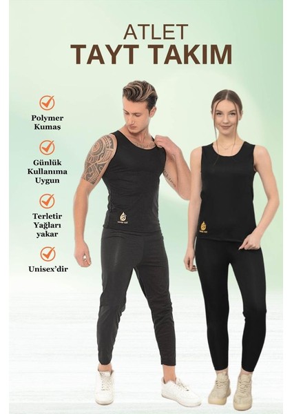 Maksimum Terleme Incelme Unisex Spor Kıyafeti Atlet ve Tayt Takım