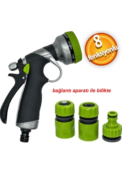Otomatik 6 Fonksiyonlu Bahçe Sulama Tabancası Tetikli Ayarlı Tabanca