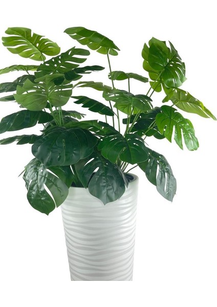 Yapay Monstera Beyaz Uzun Kumsal Vazoda 120CM 36YAPRAK fırsatları