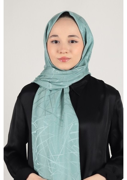 Merve Mina Ipeksi Jakar Italyan Şal Çizgi Desen - Okyanus