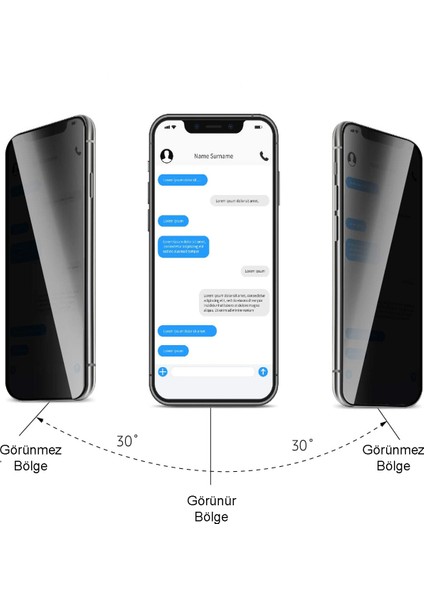Xiaomi Redmi Note 12 Pro Tam Kaplayan Privacy Hayalet Temperli Ekran Koruycu Cam