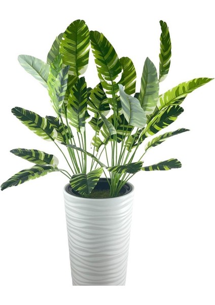 Yapay Starliçe Muz Desenli Yaprak Beyaz Uzun Kumsal Vazoda 140CM 36YAPRAK fırsatları