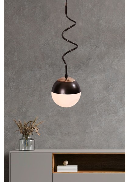 Stella Tekli Gold-Eskitme Metal Gövde Beyaz Camlı Tasarım Lüx Sarkıt Avize