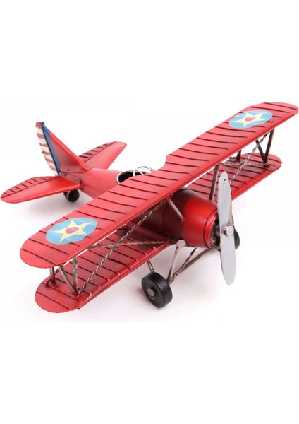 Dekoratif Metal Uçak Çift Kanatlı