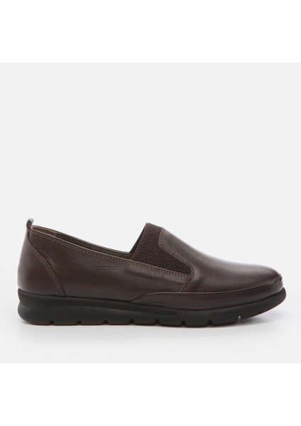 01AYH262850A480 Hakiki Deri Kahve Kadın Loafer