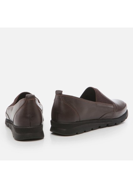 01AYH262850A480 Hakiki Deri Kahve Kadın Loafer