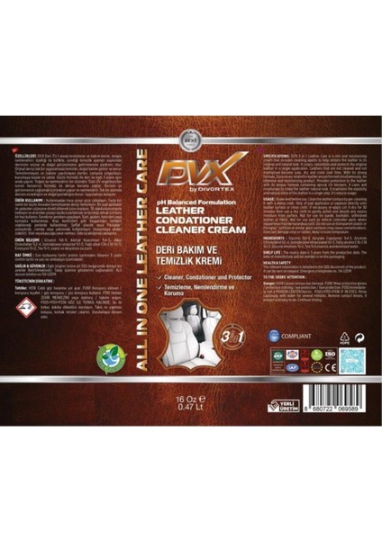 Dvx Deri Temizlik, Bakım, Onarım Kremi 473 Ml. 7692676025135