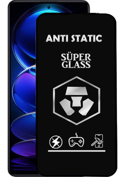 Xiaomi Redmi Note 12 Pro Tam Kaplayan Anti Statik Çizilmez Safir Ekran Koruyucu Cam