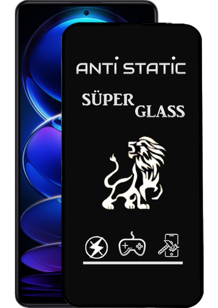 Caseworld Xiaomi Redmi Note 12 Pro Tam Kaplayan Anti Statik Çizilmez Safir Ekran Koruyucu Cam